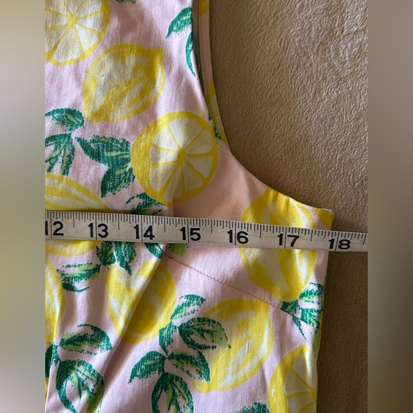 Cynthia Rowley Pink Yellow Lemon Print Shift Dress sz 8 - Picture 6 of 8